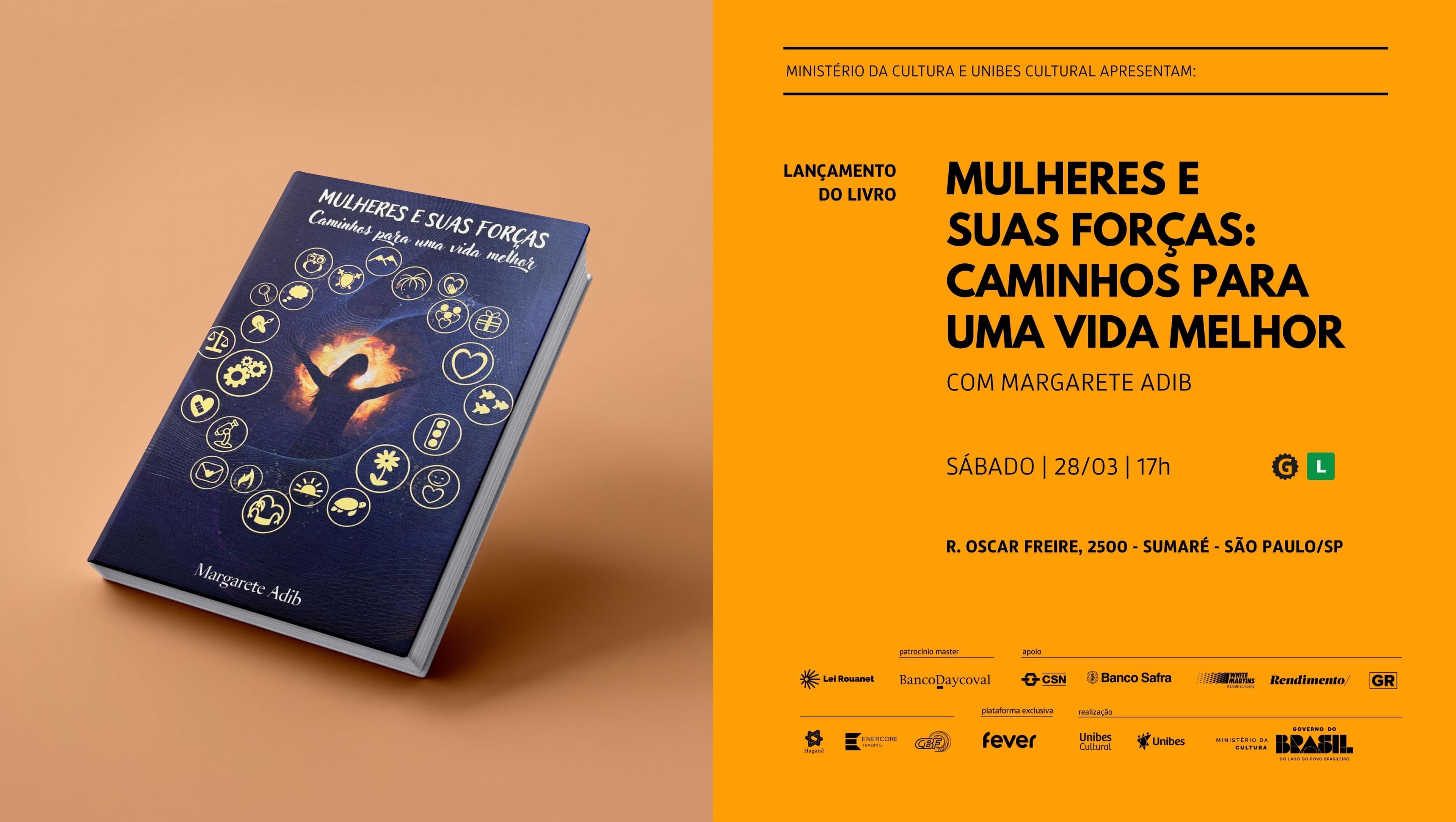 Banner do evento Lançamento do Livro Mulheres e Suas Forças – Caminhos Para Uma Vida Melhor
