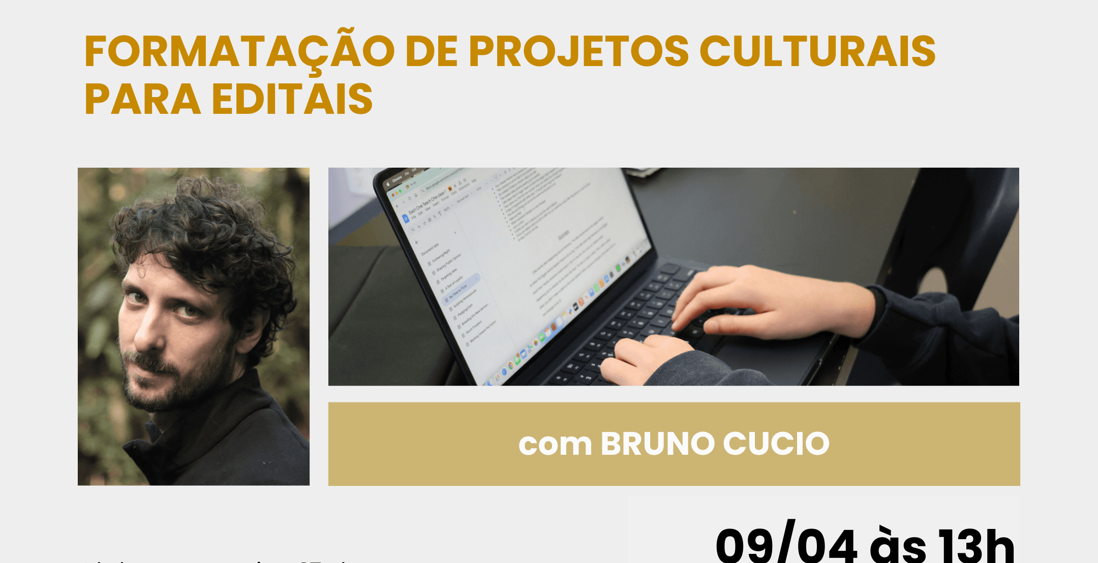 Banner do evento Oficina - Formatação de Projetos Culturais para Editais  
