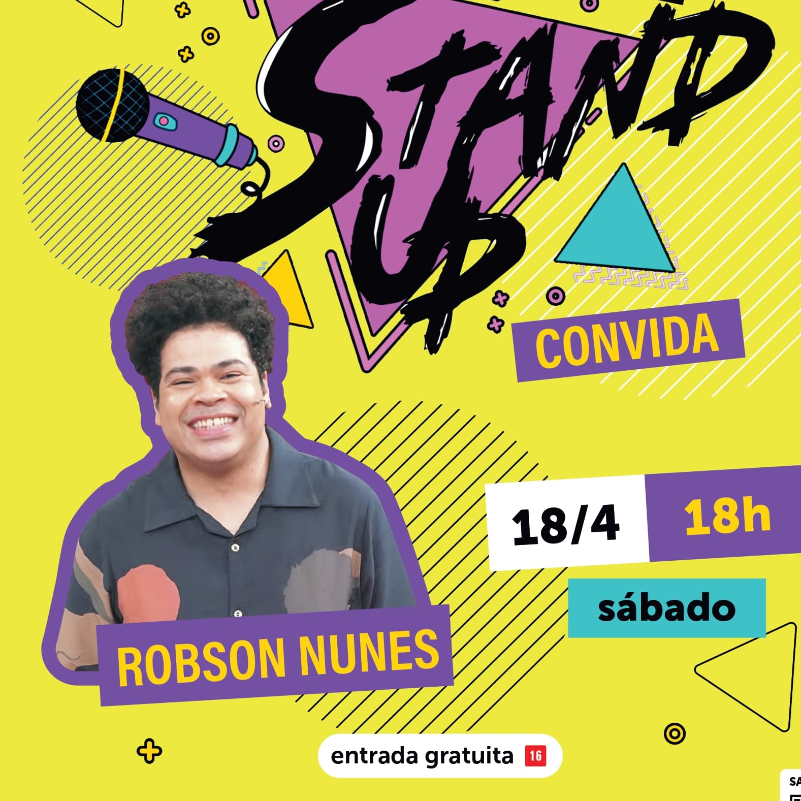 Banner do evento  FABRICAS DE STAND UP CONVIDA ROBSON NUNES