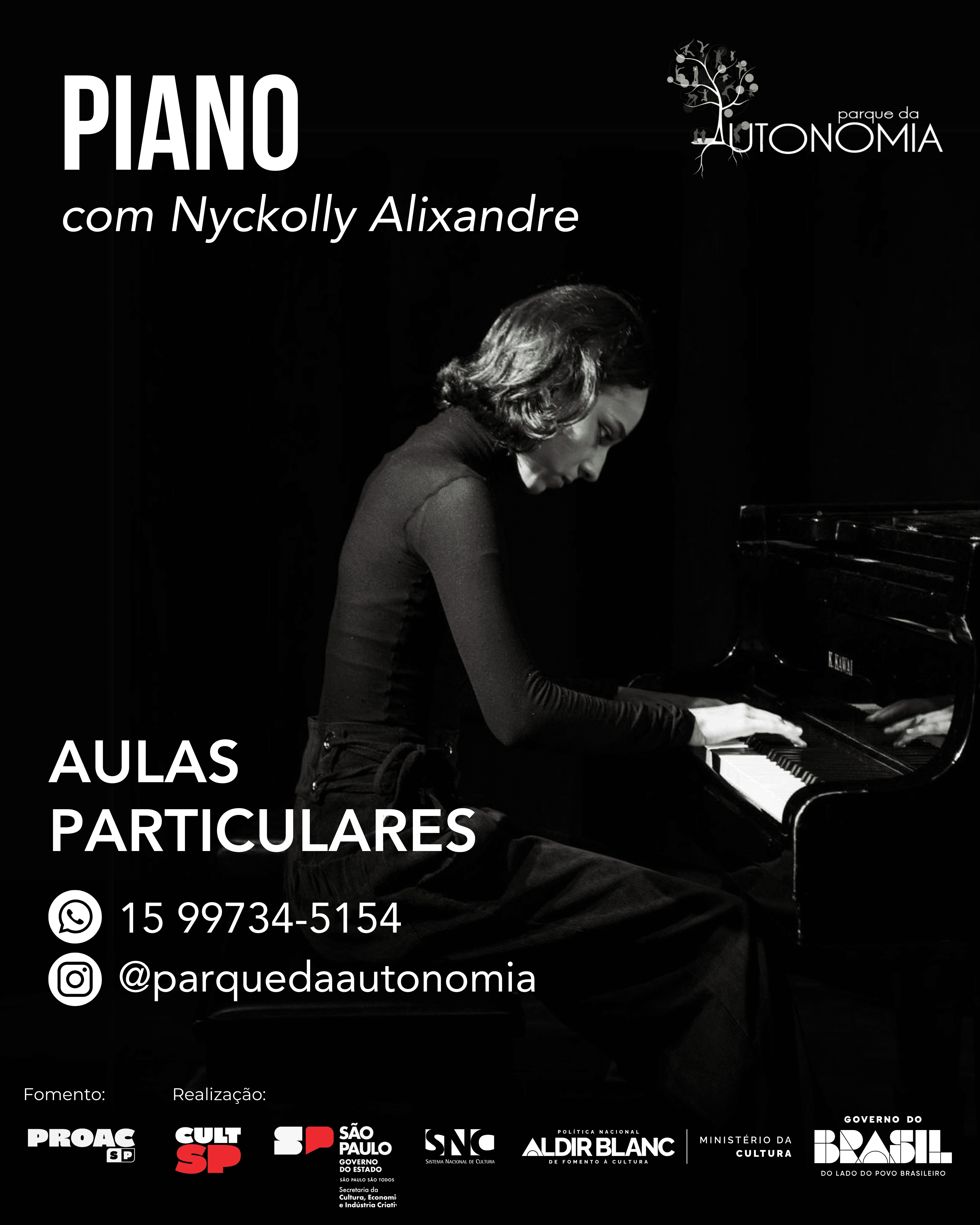 Banner do evento Curso de Piano no Parque da Autonomia