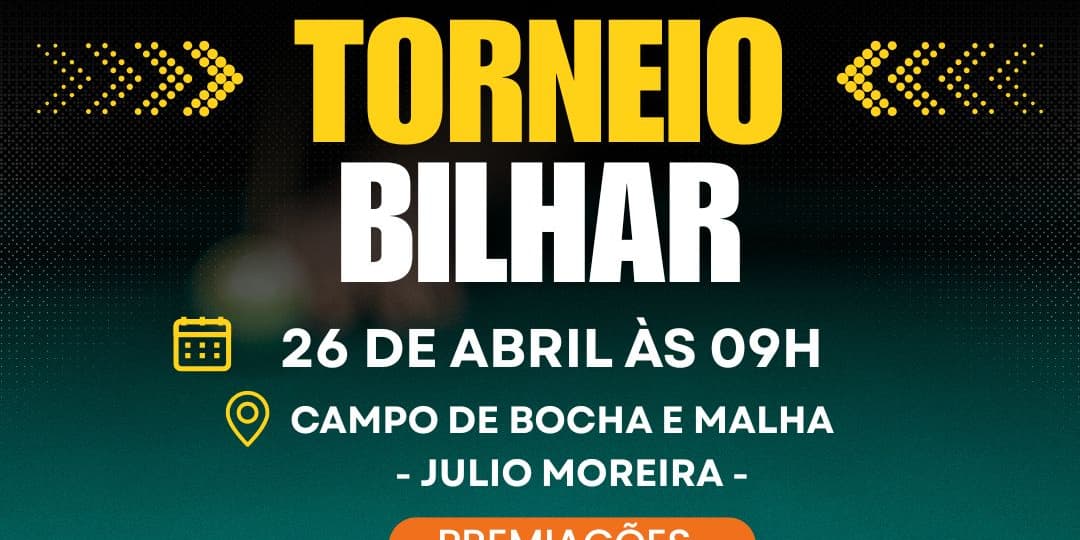 Banner do evento Torneio de Bilhar 