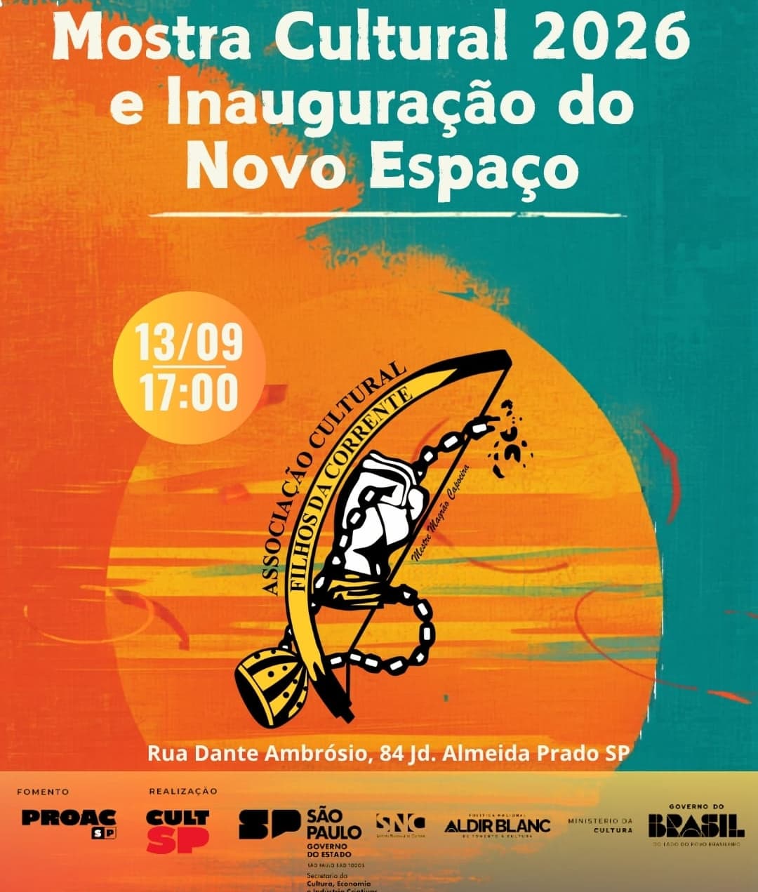 Banner do evento Inauguração SEDE Filhos da Corrente