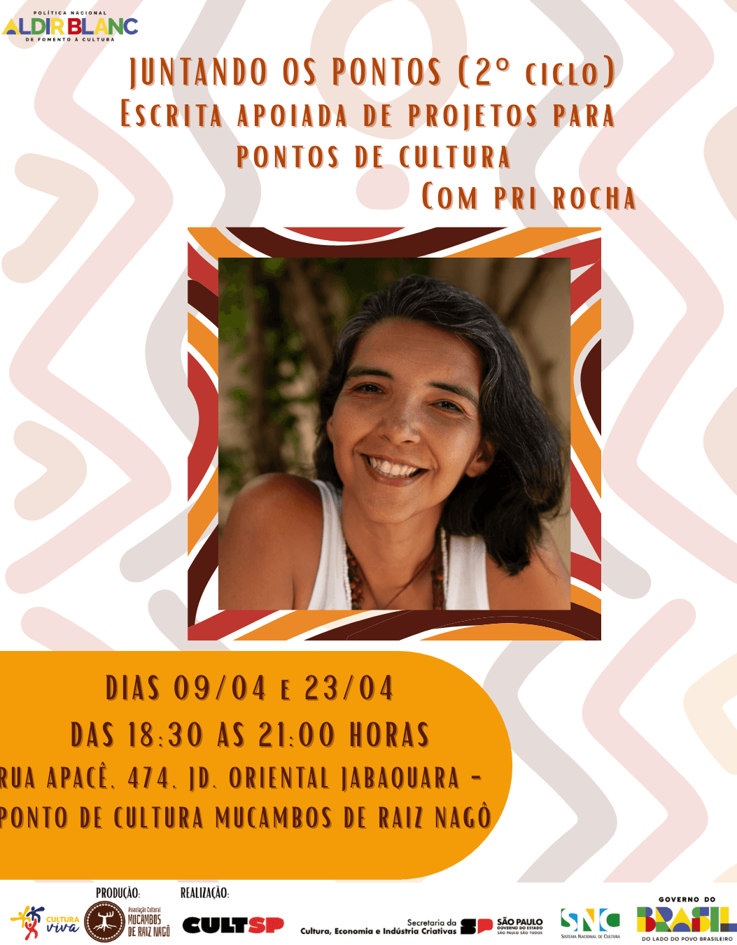 Banner do evento Oficina Juntando os pontos - Escrita apoiada de projetos para ponto de cultura
