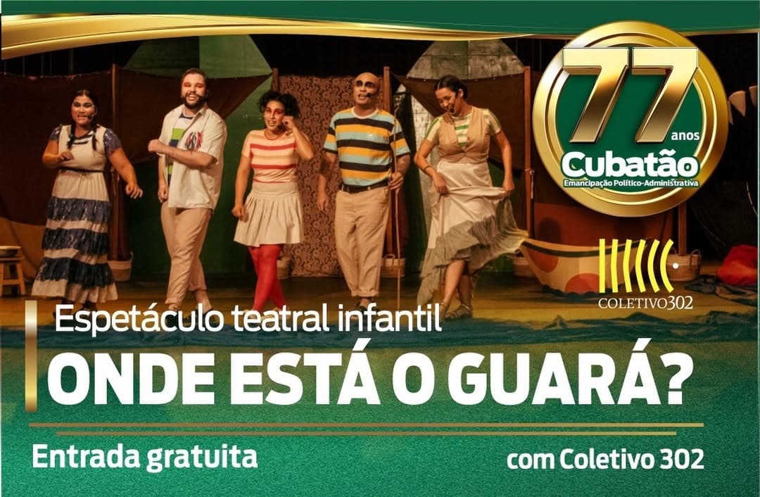 Banner do evento Espetáculo Infantil - Onde Está o Guará? - Coletivo 302