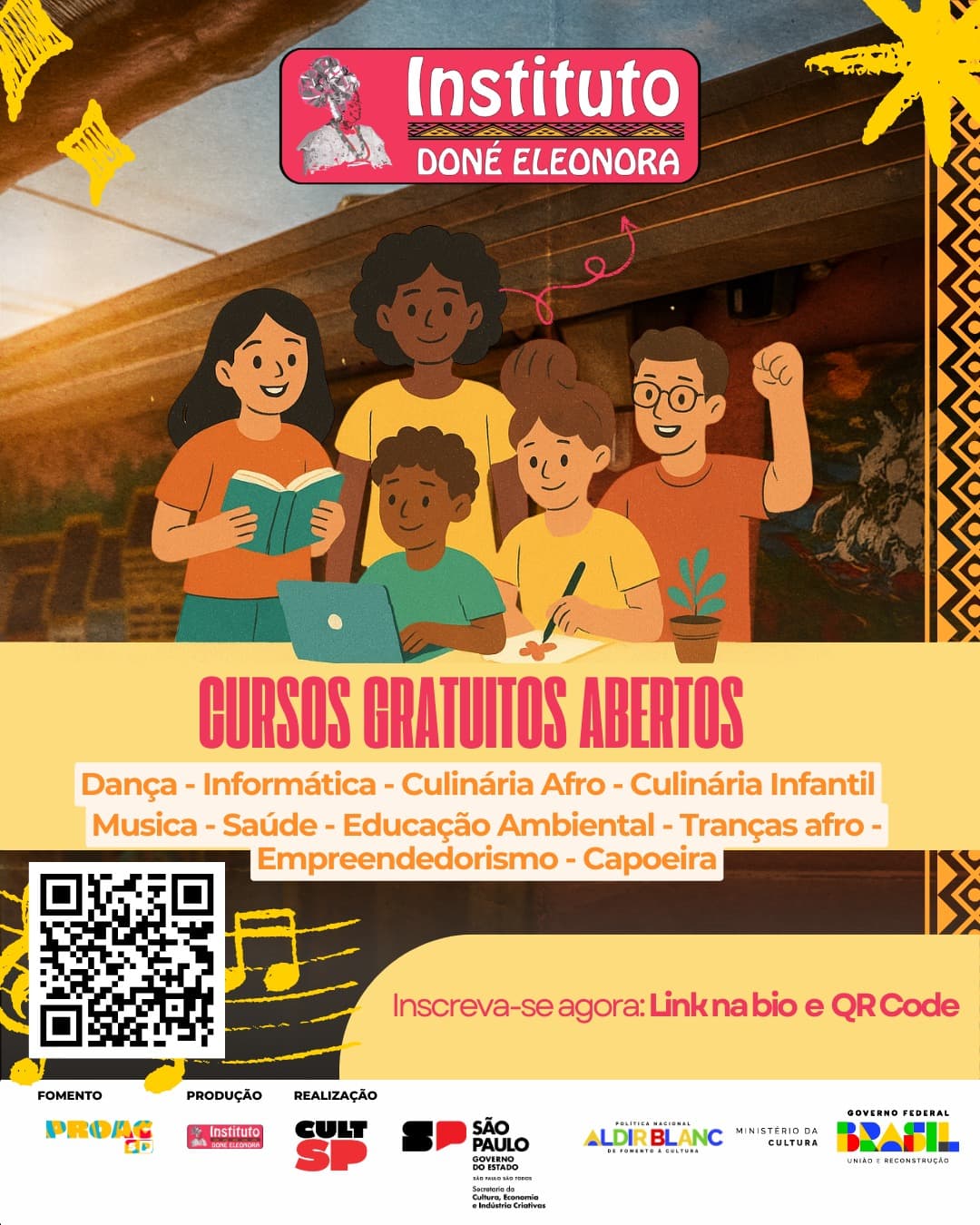 Banner do evento Cursos gratuitos abertos 