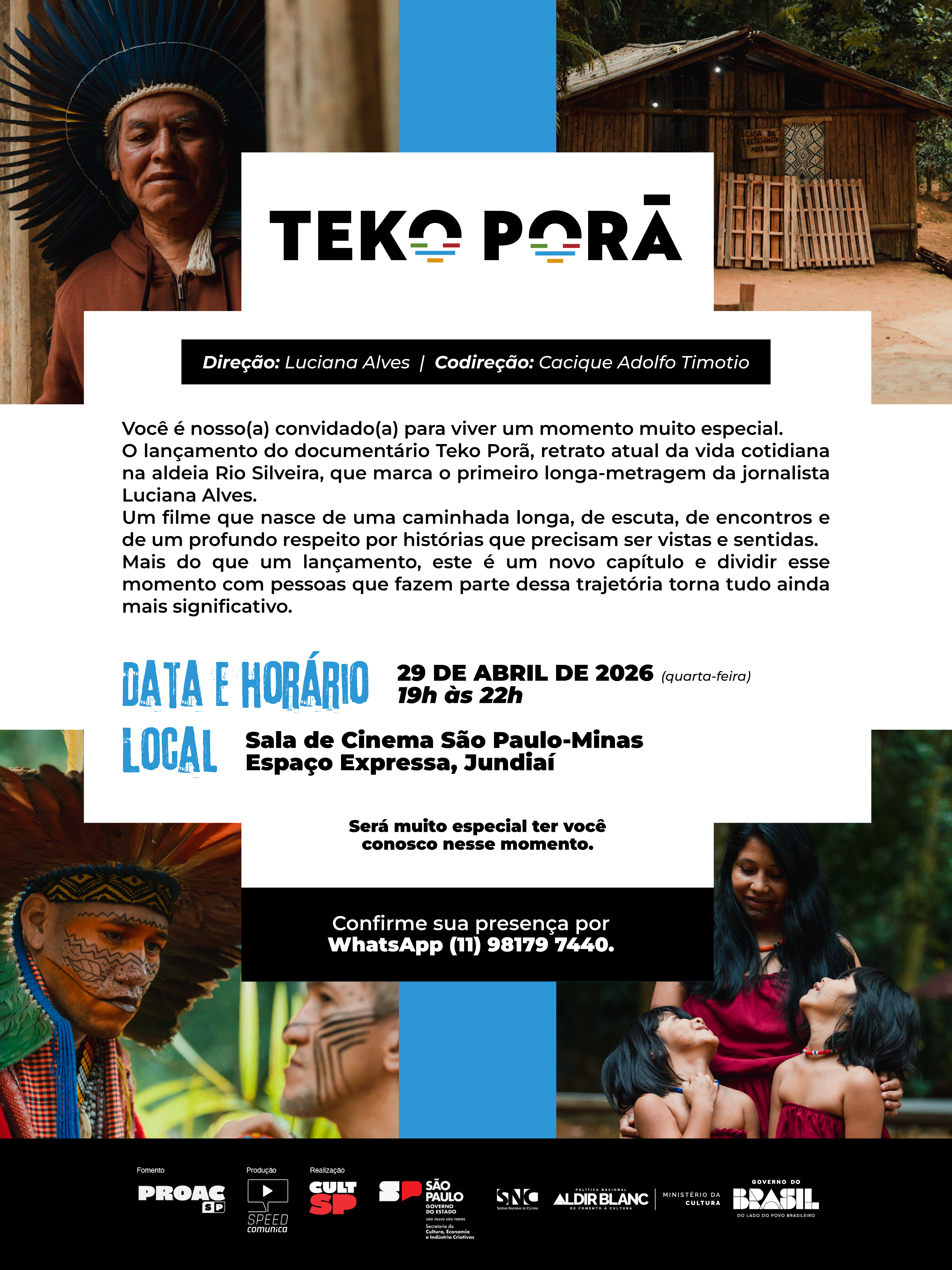 Banner do evento Exibição do Documentário Teko Porã: Retrato Atual da Vida Cotidiana no Espaço Expressa