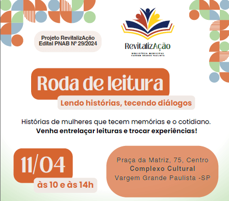 Banner do evento Roda de leitura: Lendo histórias, tecendo diálogos