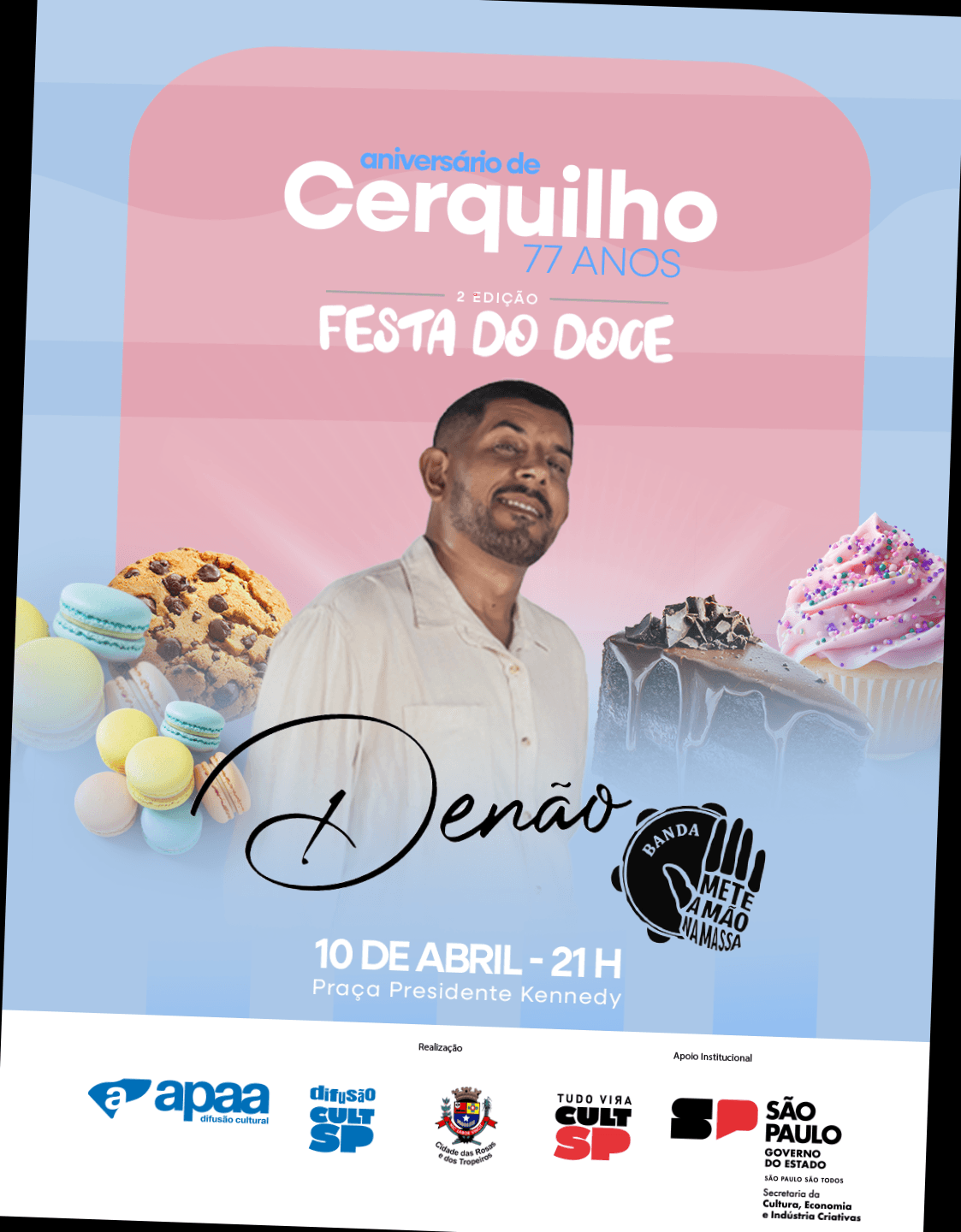 Banner do evento projeto Festa do doce da cidade de Cerquilho - Denão