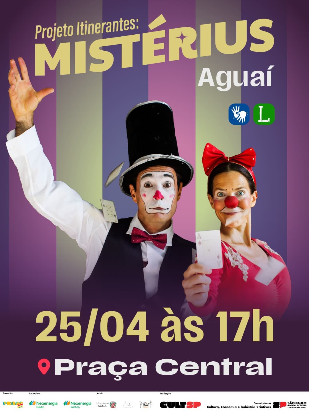 Banner do evento espetáculo Mistérius/Projeto Itinerantes/Aguai