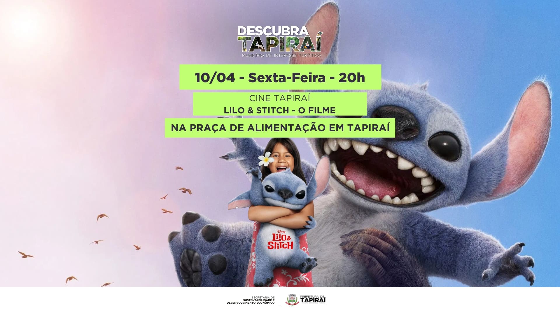 Banner do evento Cine Tapiraí - Lilo & Stitch
