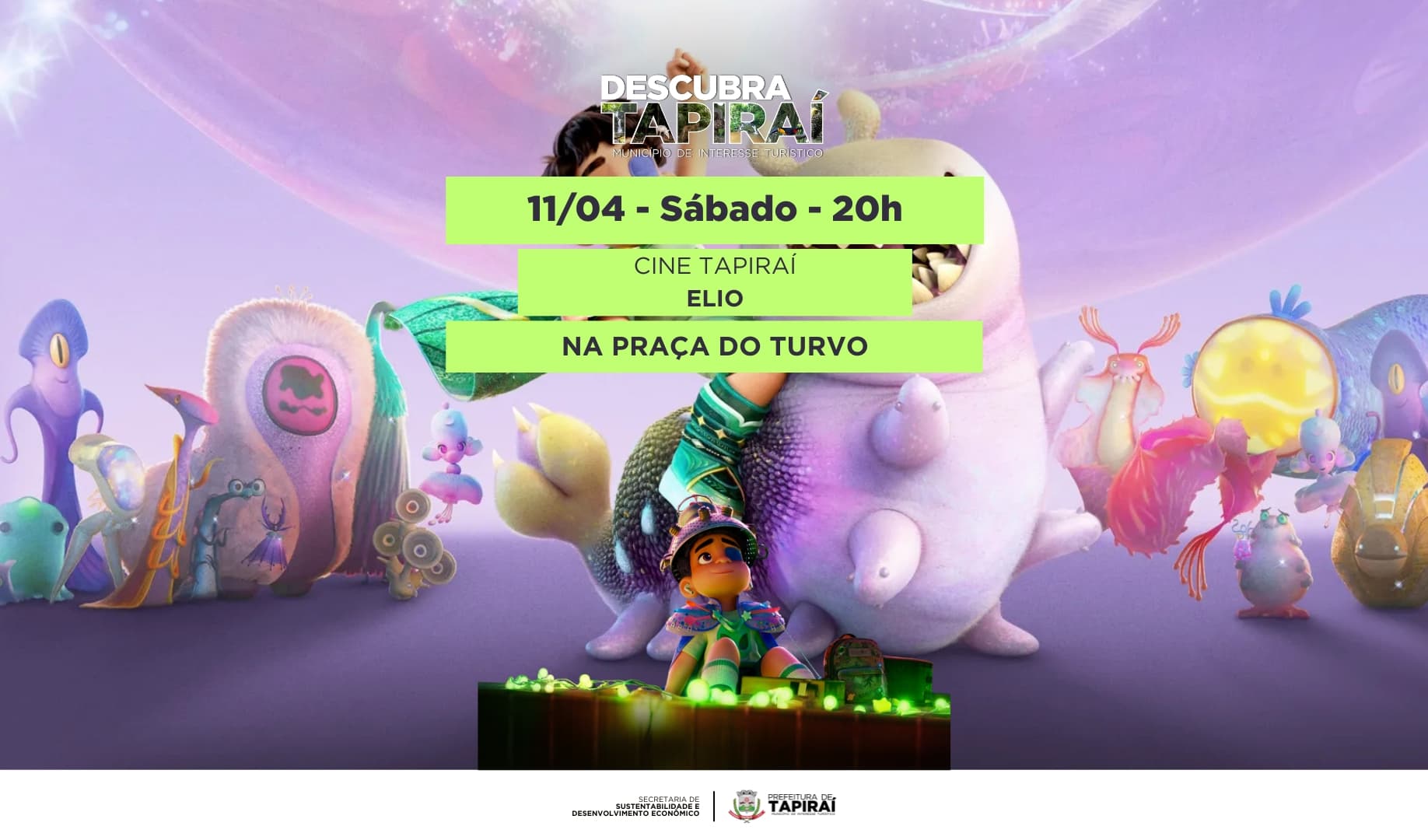 Banner do evento Cine Tapiraí - Elio