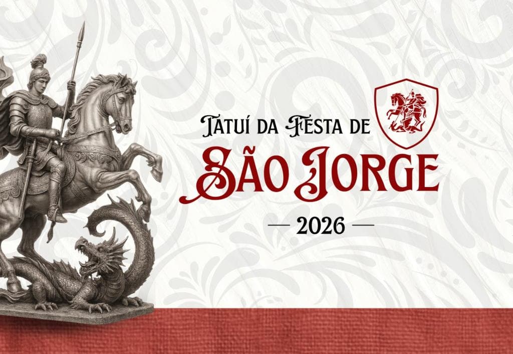Banner do evento FESTA DE SÃO JORGE 2026 REÚNE TRADIÇÃO, FÉ E SOLIDARIEDADE NA ESTÂNCIA TURÍSTICA DE TATUÍ