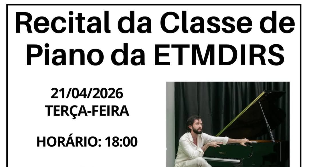 Banner do evento Recital da Classe de Piano da Escola Técnica de Música e Dança Ivanildo Rebouças da Silva