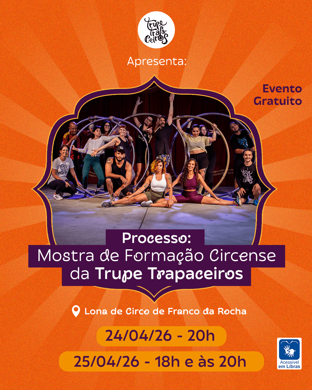 Banner do evento Mostra de Formação Circense da Trupe Trapaceiros