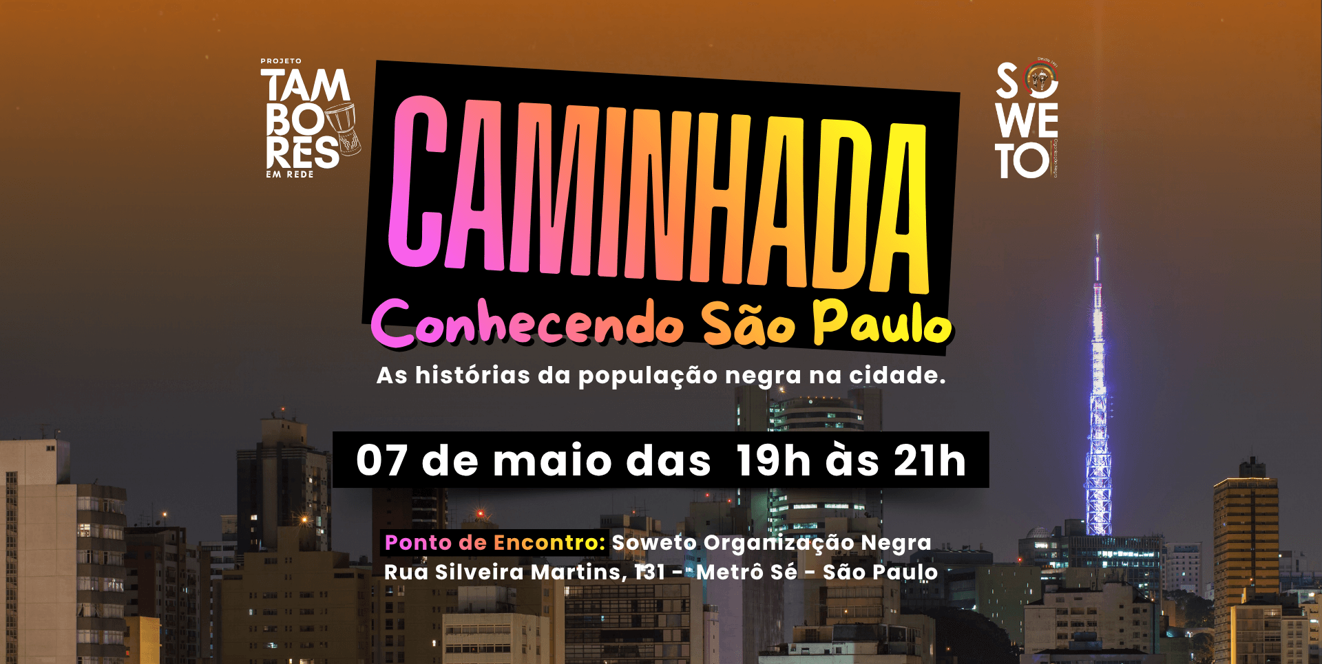 Banner do evento Conhecendo São Paulo: as histórias da população negra na cidade