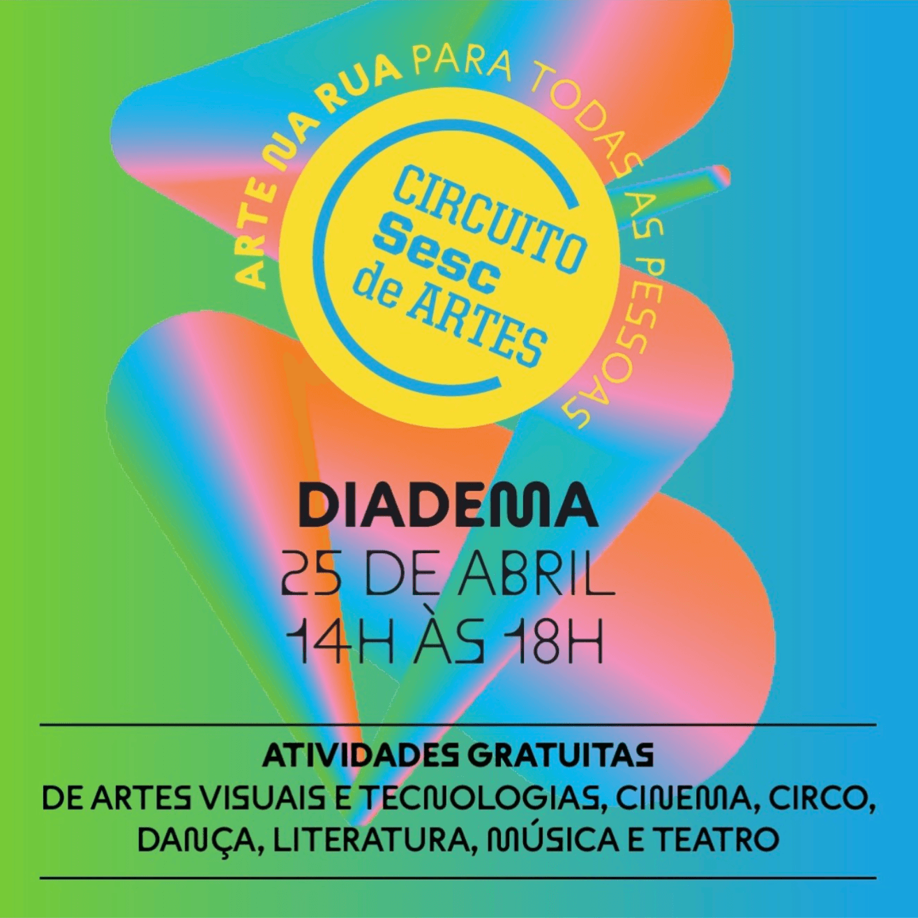 Banner do evento Circuito Secs de Artes - Ceu das Artes Diadema