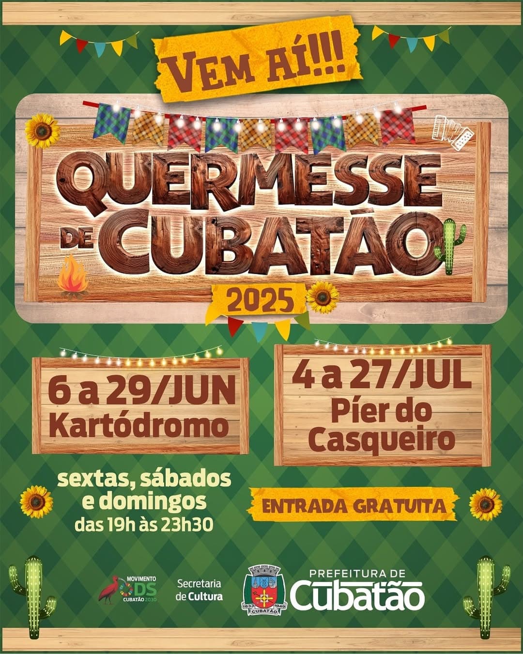 Banner do evento Quermesse de Cubatão 2025 (Kartódromo)