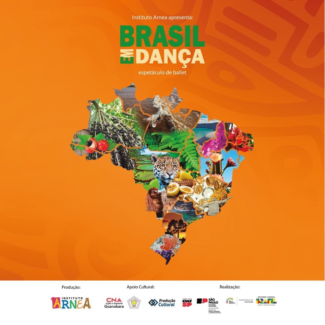 Banner do evento “Brasil em Dança” reúne mais de 230 jovens e leva paisagens do país ao palco do Castro Mendes