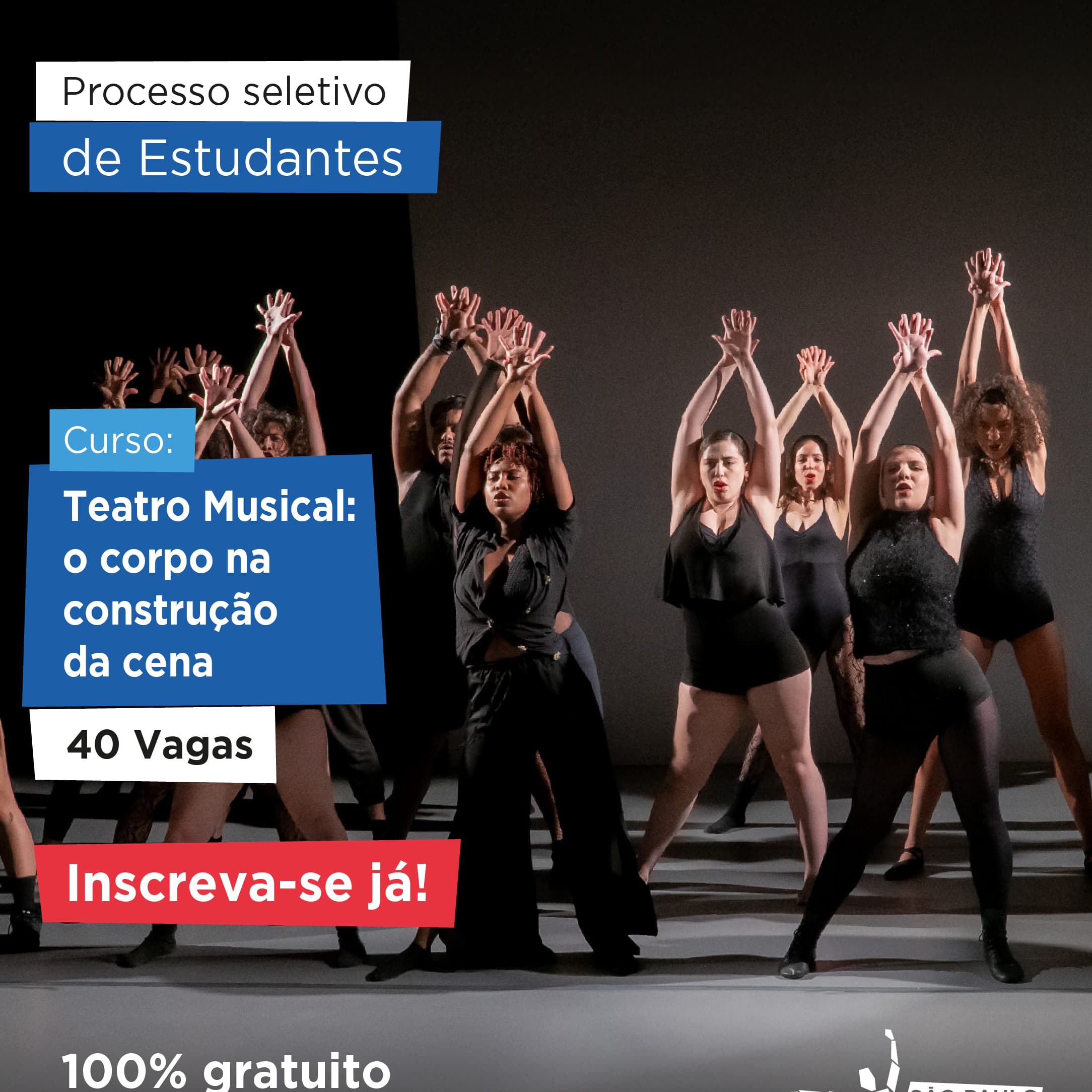 Banner do evento Curso de Extensão Cultural "Teatro Musical: O Corpo na Construção da Cena"