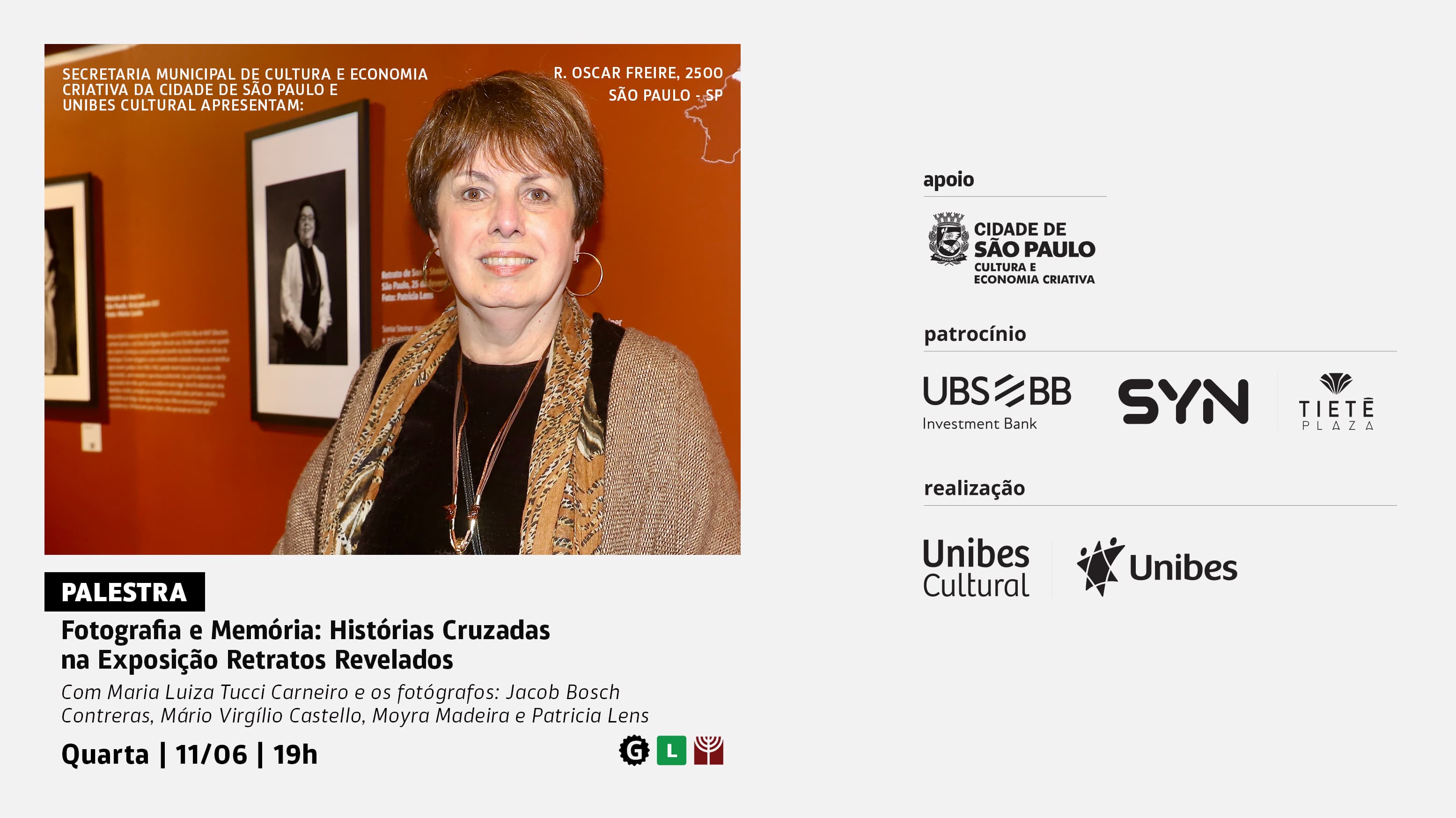Banner do evento Fotografia e Memória: Histórias cruzadas na exposição Retratos Revelados
