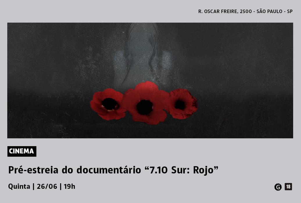 Banner do evento Pré-estreia do documentário 710 Sur Rojo