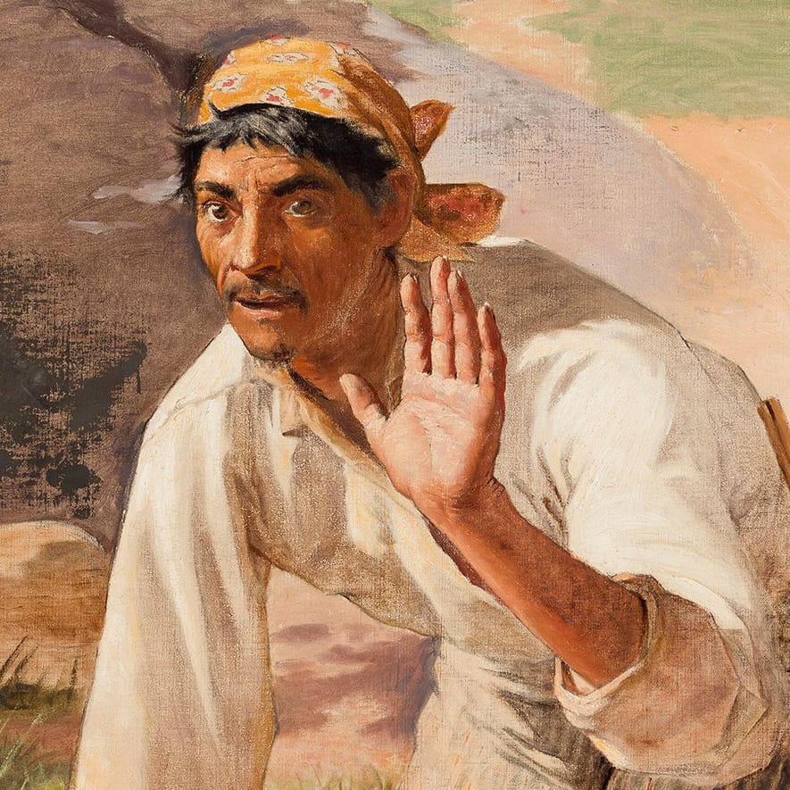 Banner do evento Visita mediada em Libras na exposição Caipiras: das derrubadas à saudade
