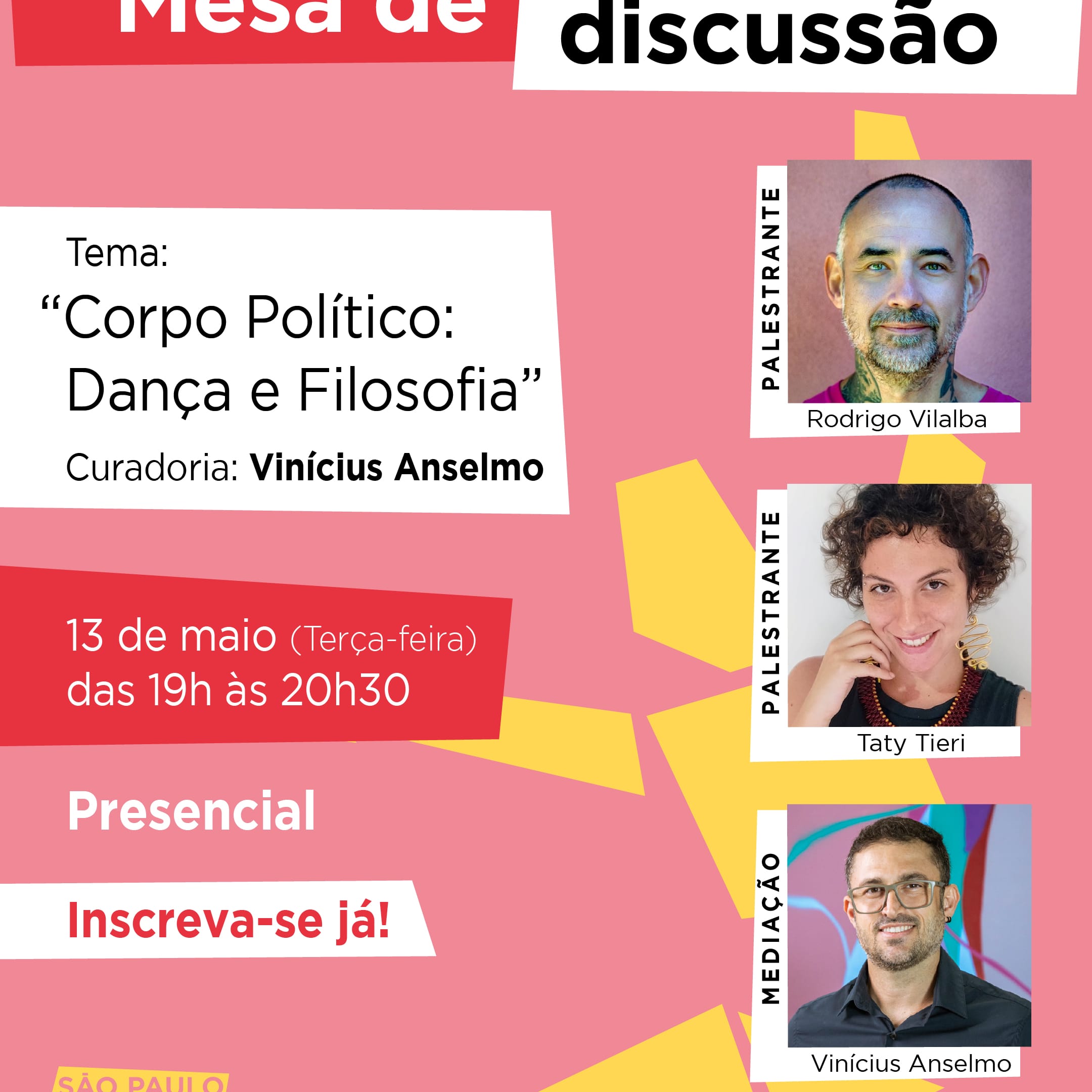 Banner do evento Mesa de Discussão "Corpo Político: Dança e Filosofia"