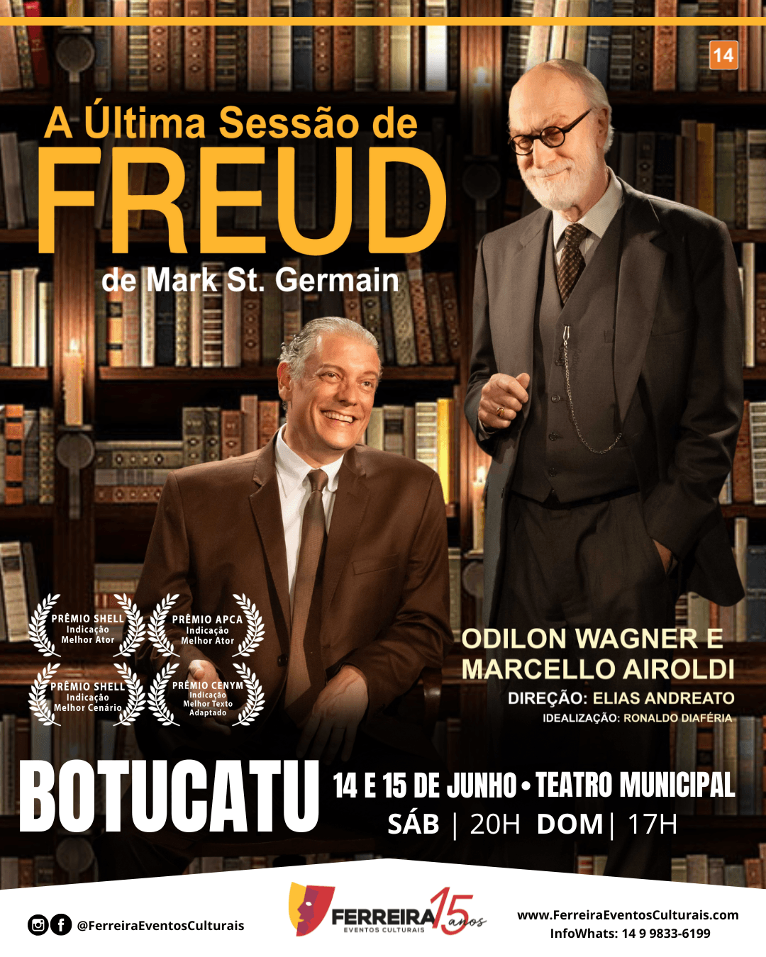 Banner do evento A ÚLTIMA SESSÃO DE FREUD de Mark St. Germain