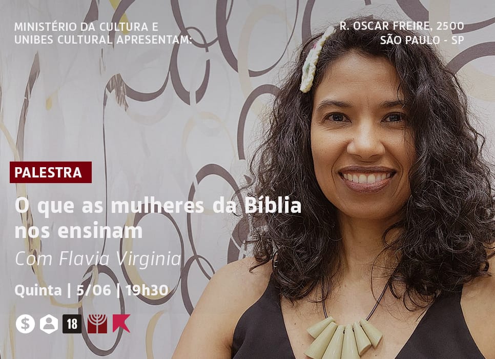 Banner do evento Palestra O que as mulheres da Bíblia nos ensinam
