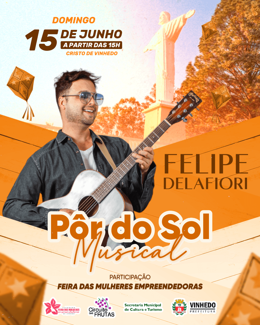 Banner do evento PÔR DO SOL MUSICAL EM VINHEDO