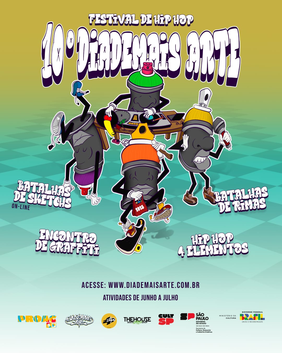 Banner do evento 10° Diademais Arte - Festival de Hip Hop