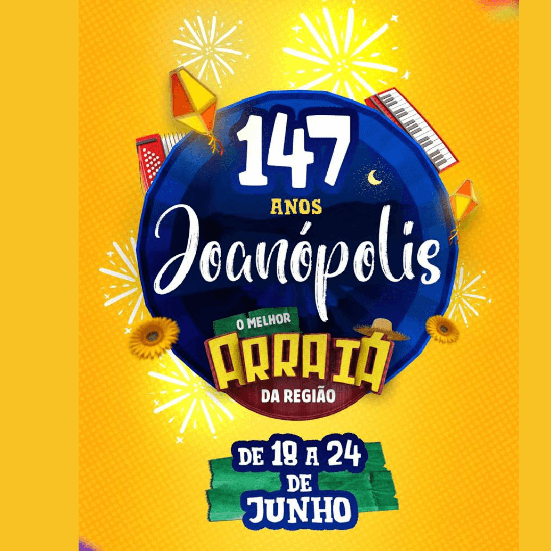 Banner do evento Festa de São João Batista e 147 anos de Joanópolis