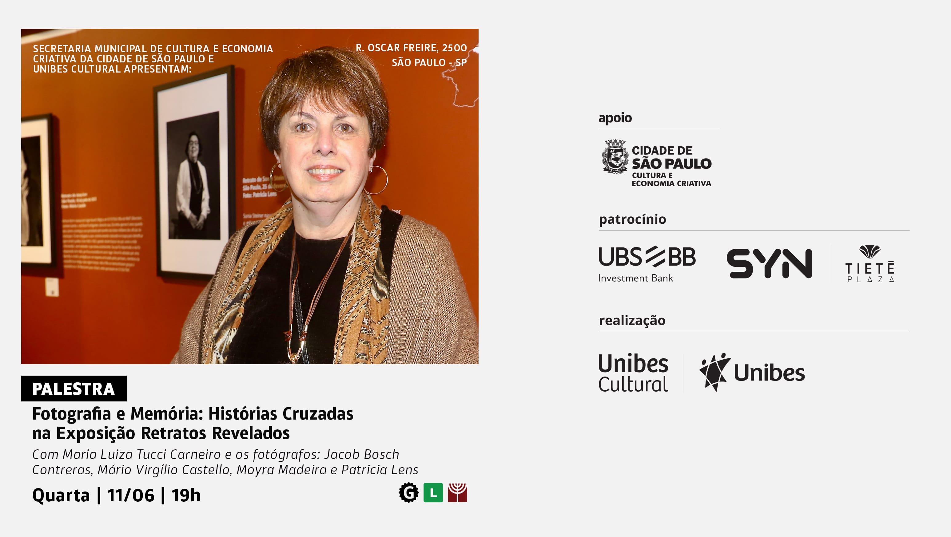 Banner do evento Fotografia e Memória: Histórias cruzadas na exposição Retratos Revelados