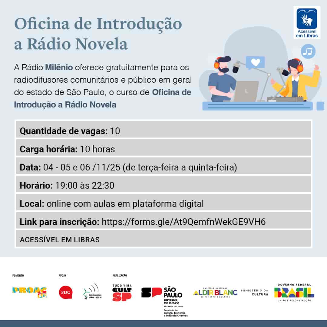 Imagem do evento OFICINA DE INTRODUÇÃO A RÁDIO NOVELA