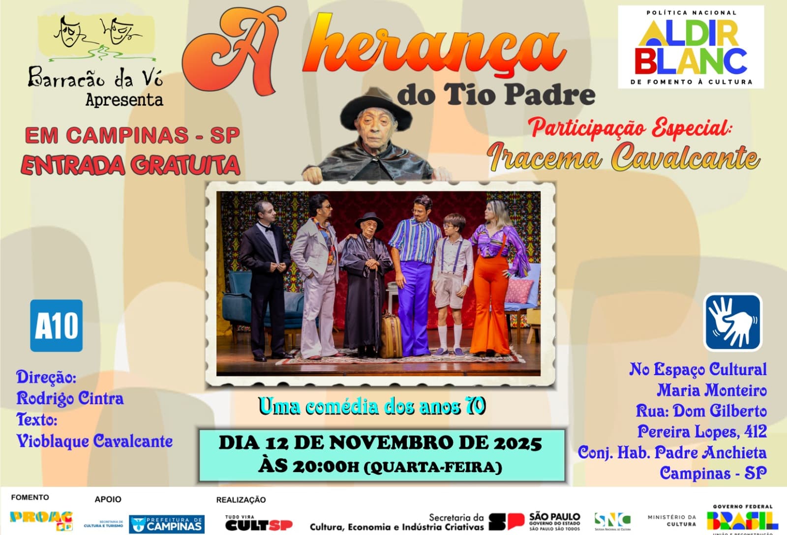 Banner do evento A Herança do Tio Padre - Uma comédia dos anos 70