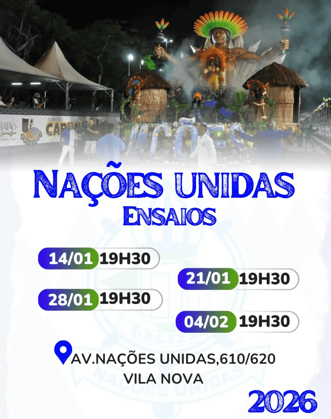 Imagem do evento Ensaio GRES Nações Unidas