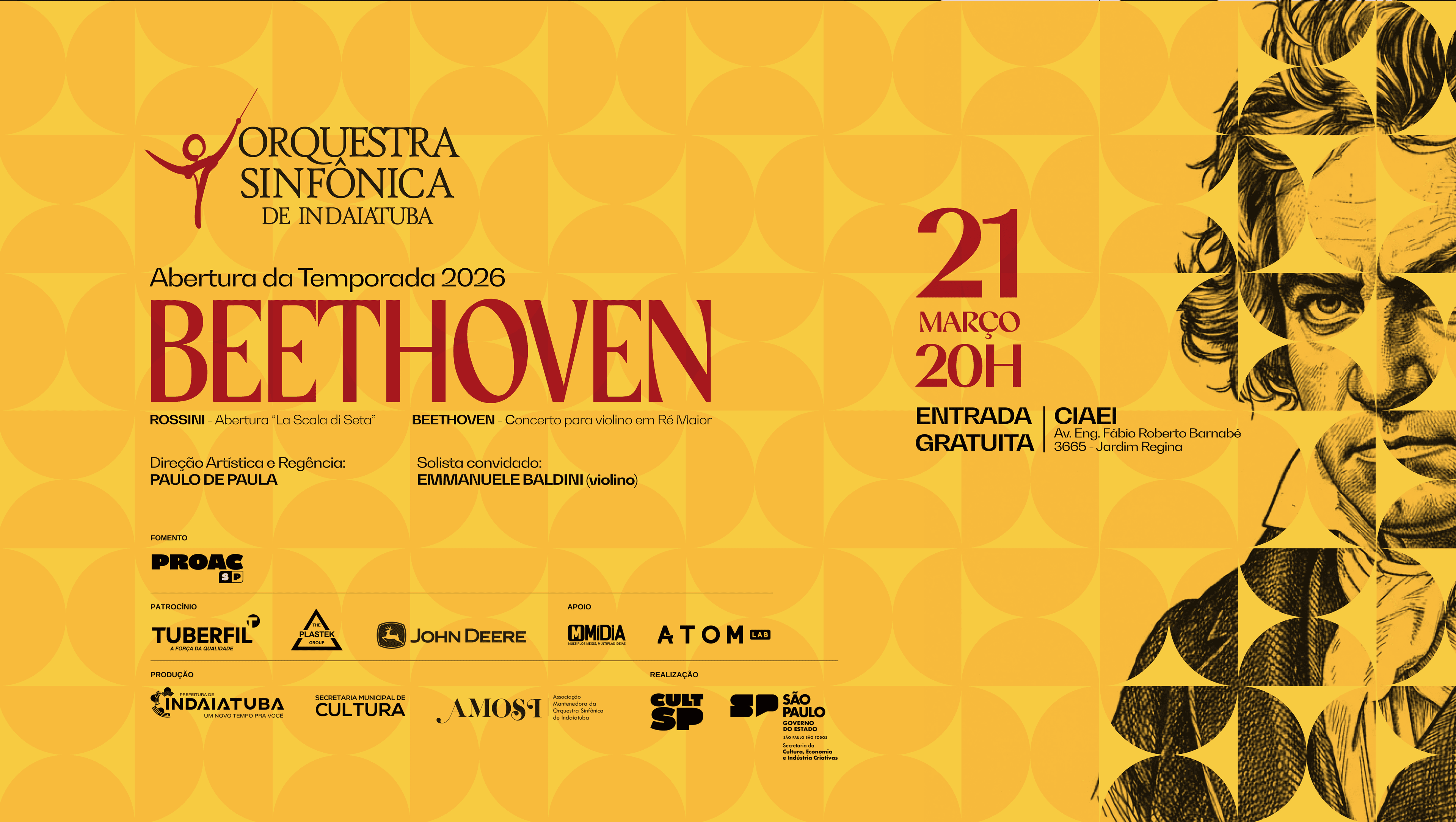 Banner do evento Concerto da Orquestra Sinfônica de Indaiatuba - Abertura da temporada 2026