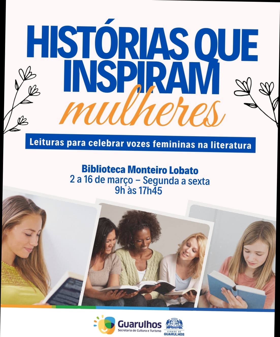 Banner do evento ESTANTE TEMÁTICA "PÁGINAS QUE INSPIRAM" - DIA INTERNACIONAL DA MULHER