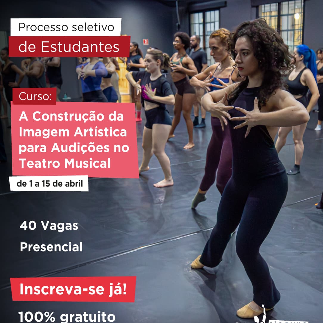 Banner do evento Curso de Extensão Cultural - A Construção da Imagem Artística para Audições no Teatro Musical