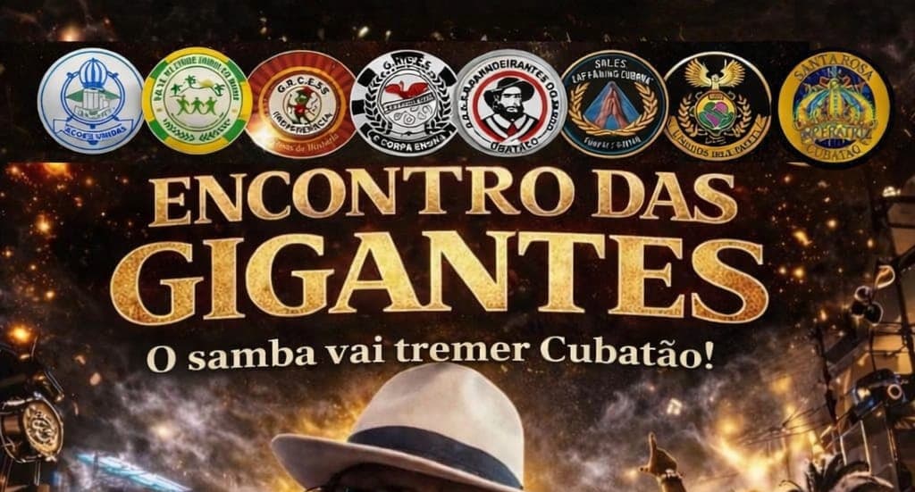 Banner do evento Encontro das Gigantes - O samba vai tremer Cubatão!