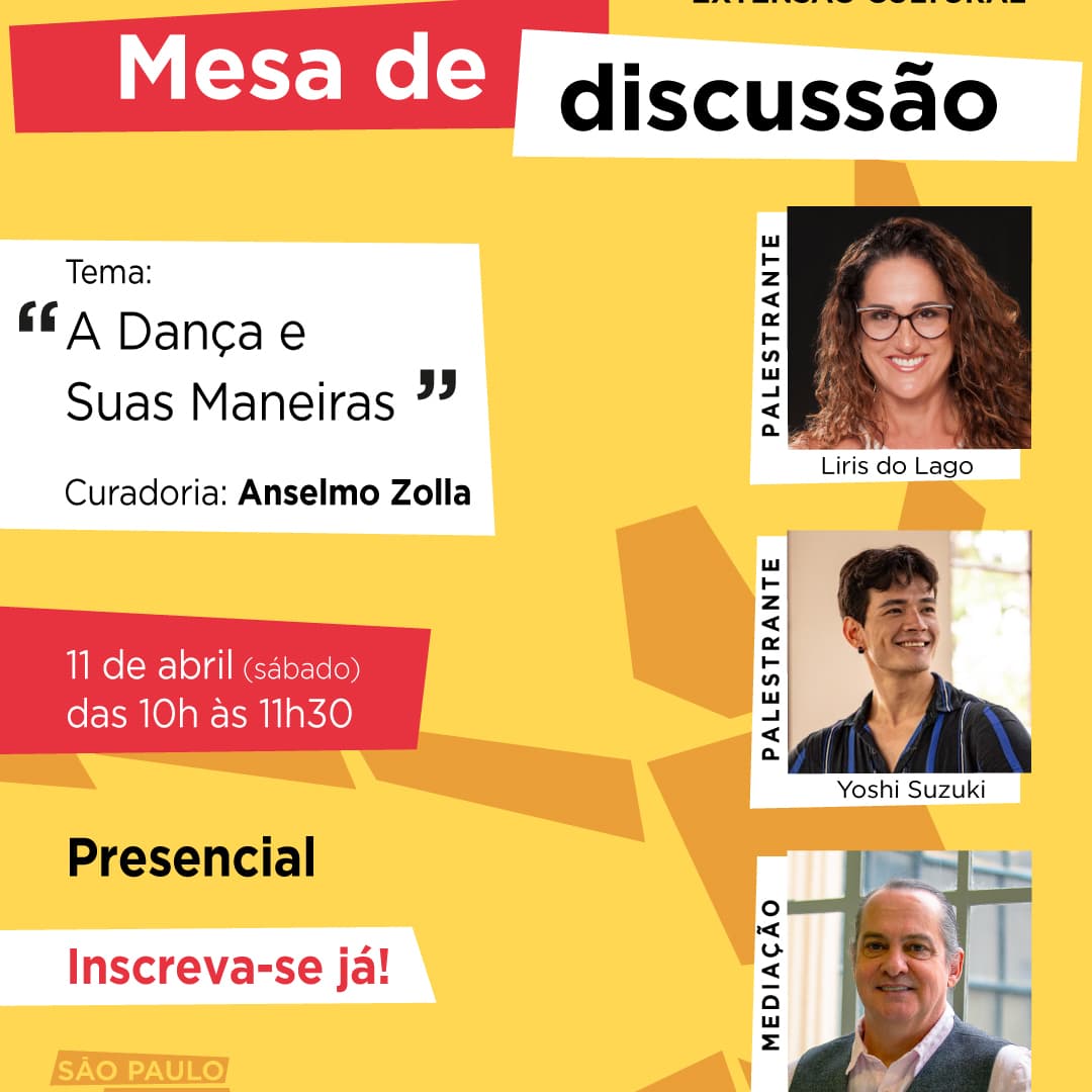 Banner do evento Mesa de Discussão - "A Dança e suas Maneiras"