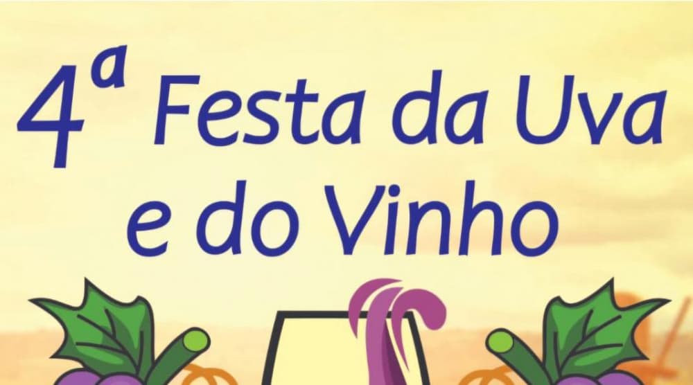 Banner do evento 4ª Festa da Uva e do Vinho de Videiras