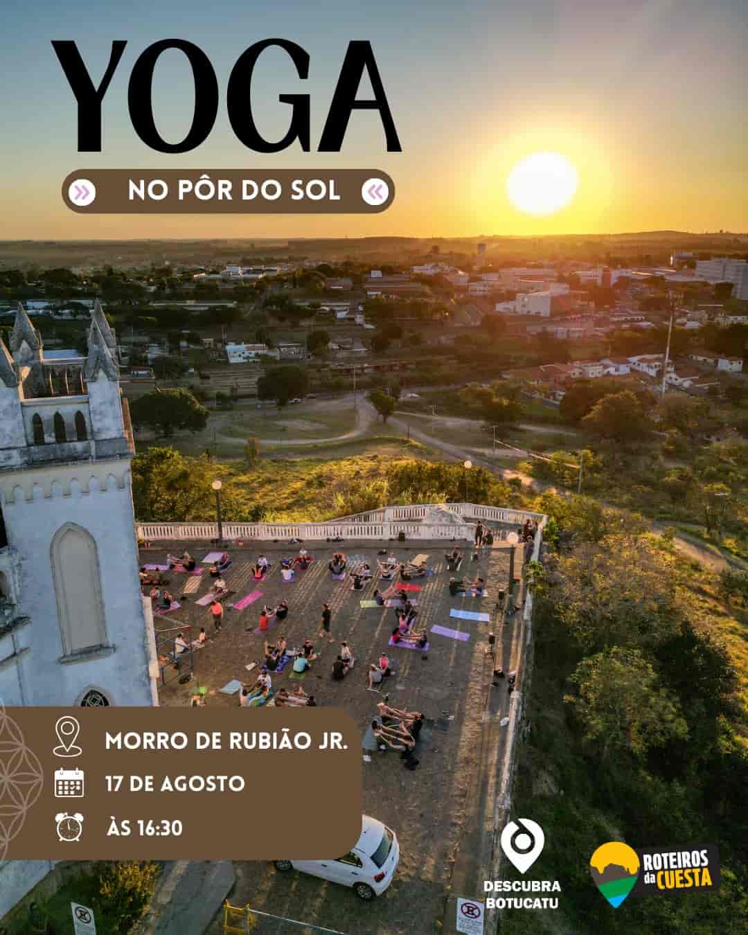 Banner do evento YOGA NO PÔR DO SOL 🌅