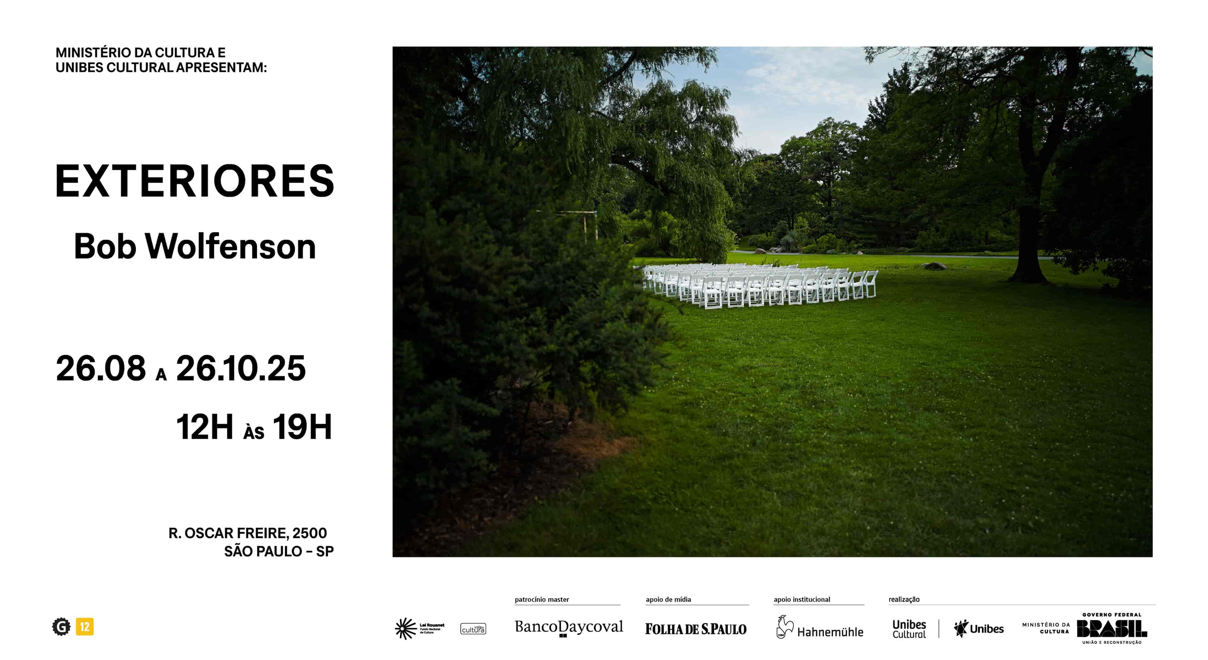 Banner do evento Exposição Exteriores: Fotografias de Bob Wolfenson