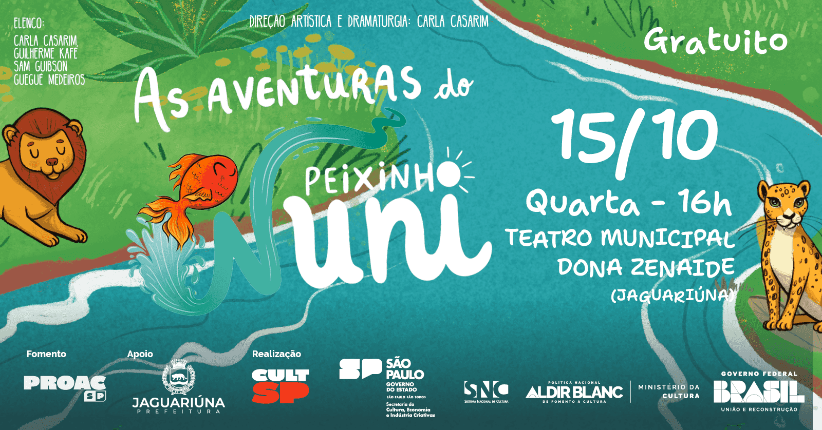 Banner do evento As aventuras do Peixinho Nuni