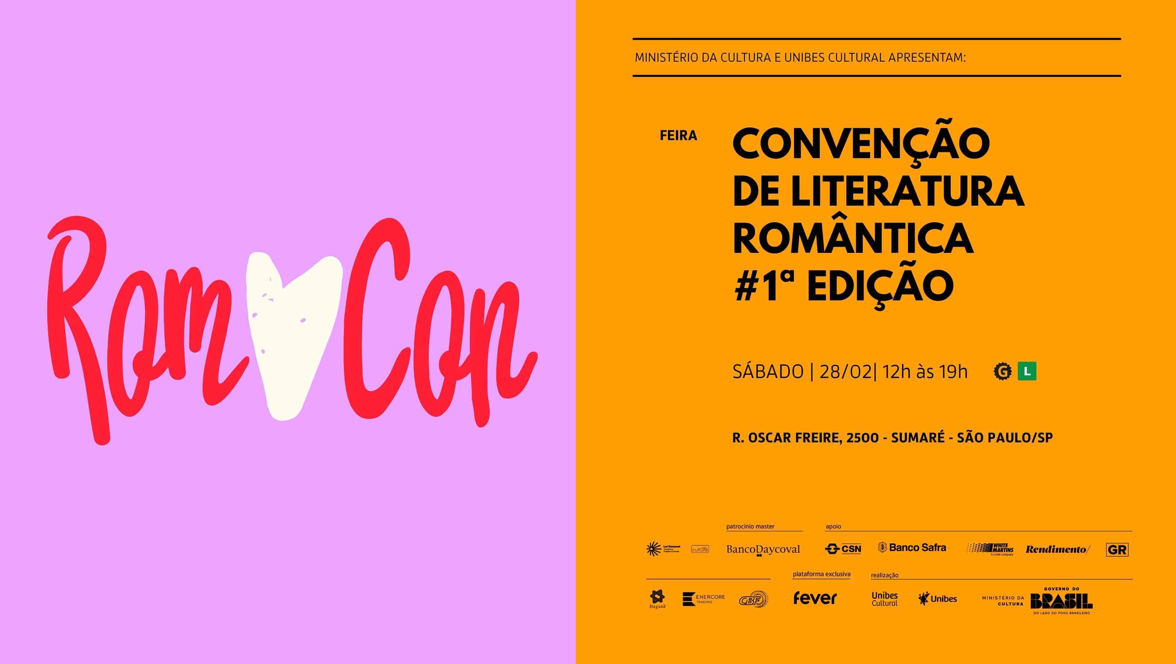 Banner do evento RomCon – Convenção de Literatura Romântica