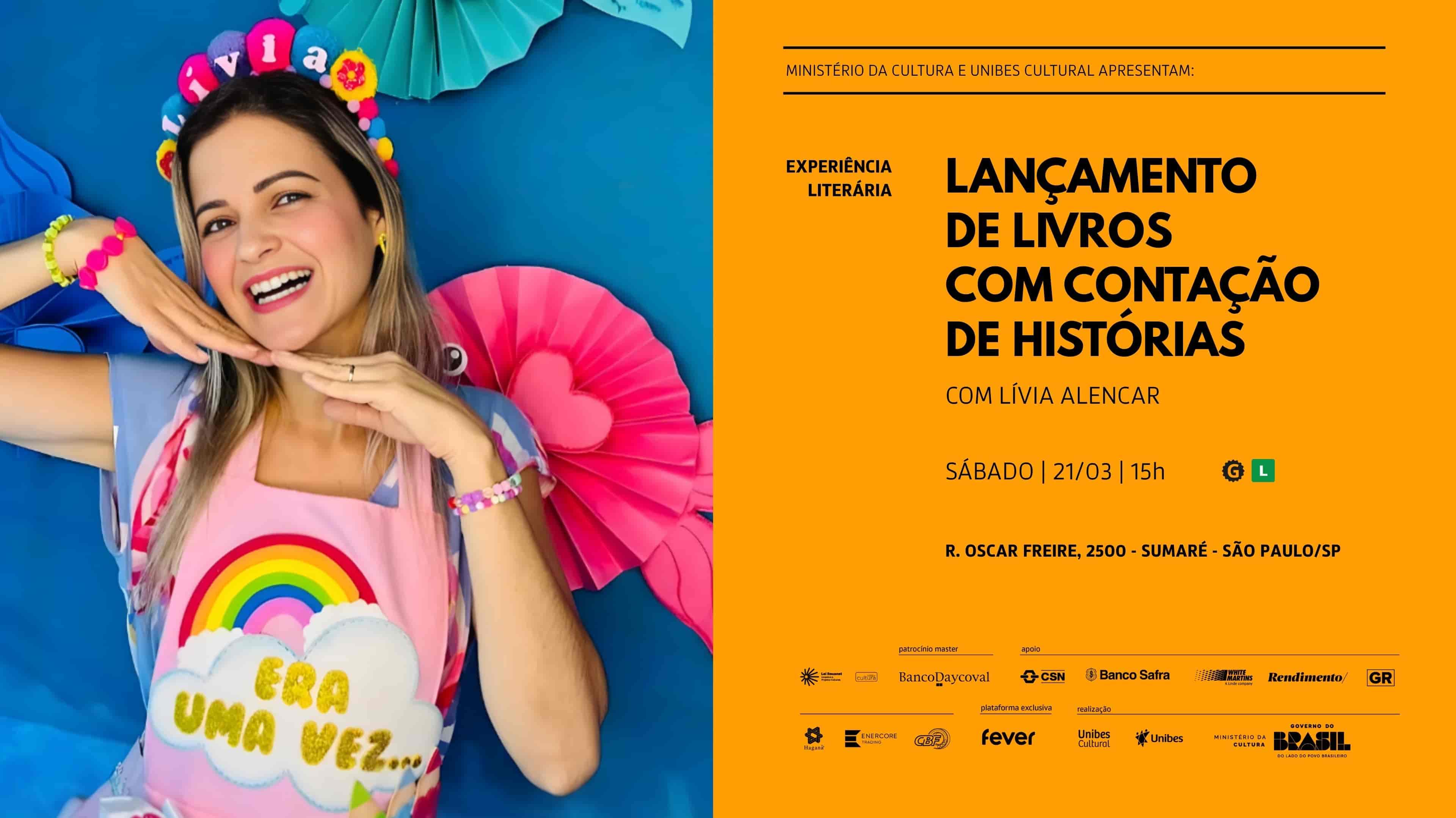 Imagem do evento Lançamento de Livros com Contação de Histórias com Lívia Alencar