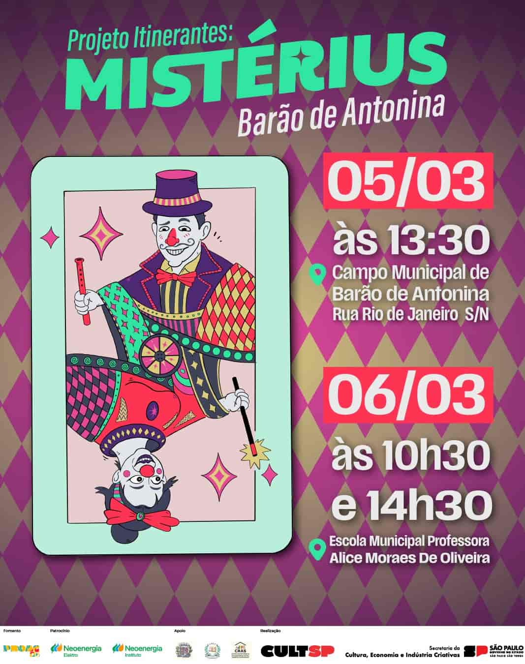 Imagem do evento espetáculo Mistérius/Projeto Itinerantes/ Barão de Antonina