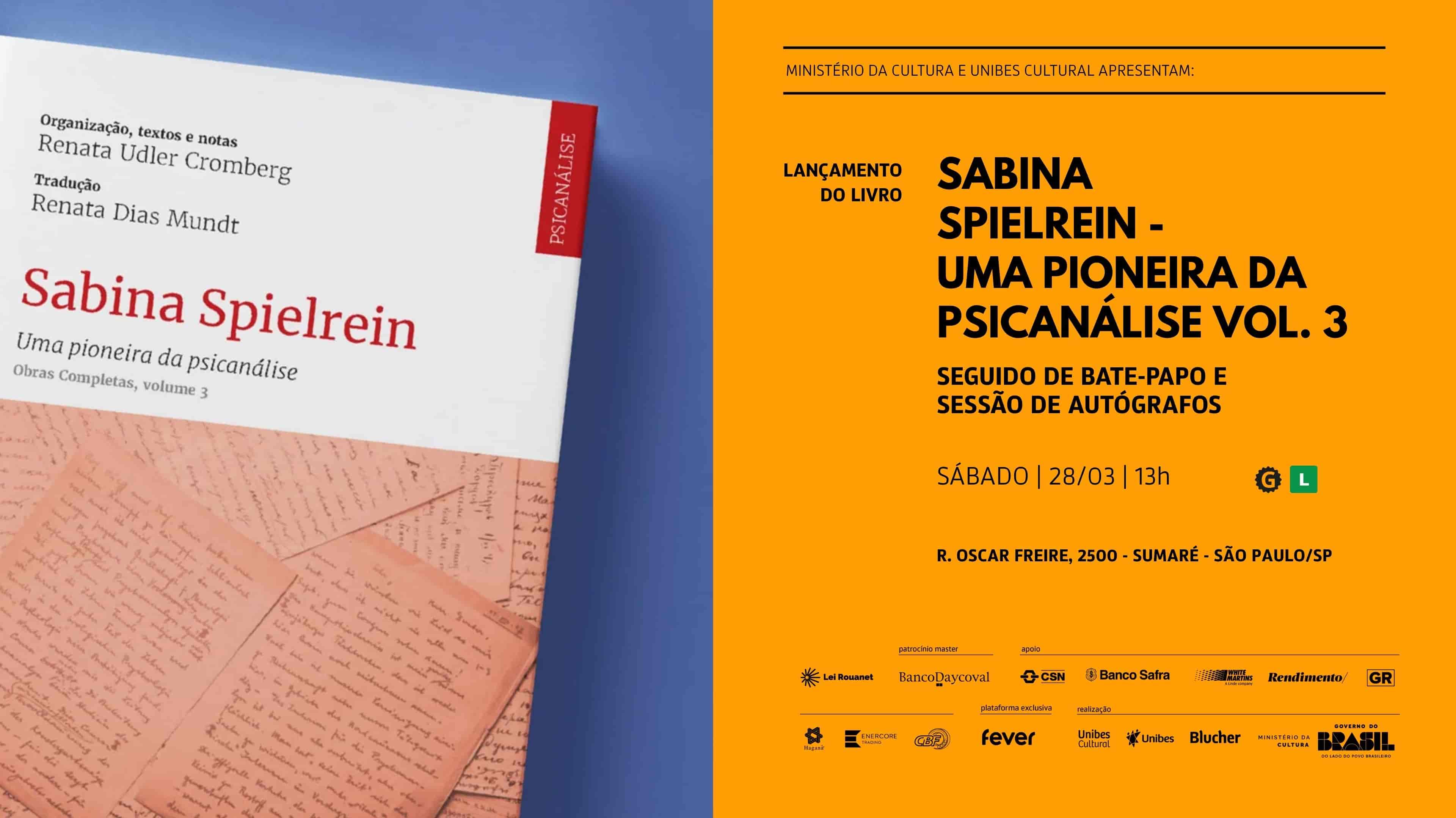 Imagem do evento Lançamento “Sabina Spielrein - Uma pioneira da psicanálise Vol. 3”