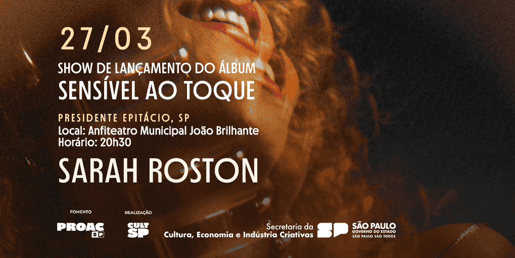 Banner do evento Show de Lançamento do Álbum "Sensível ao Toque"